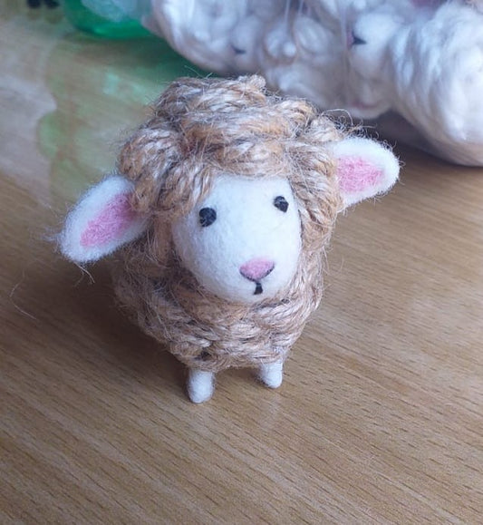 Handcrafted Woolen Sheep Figurine